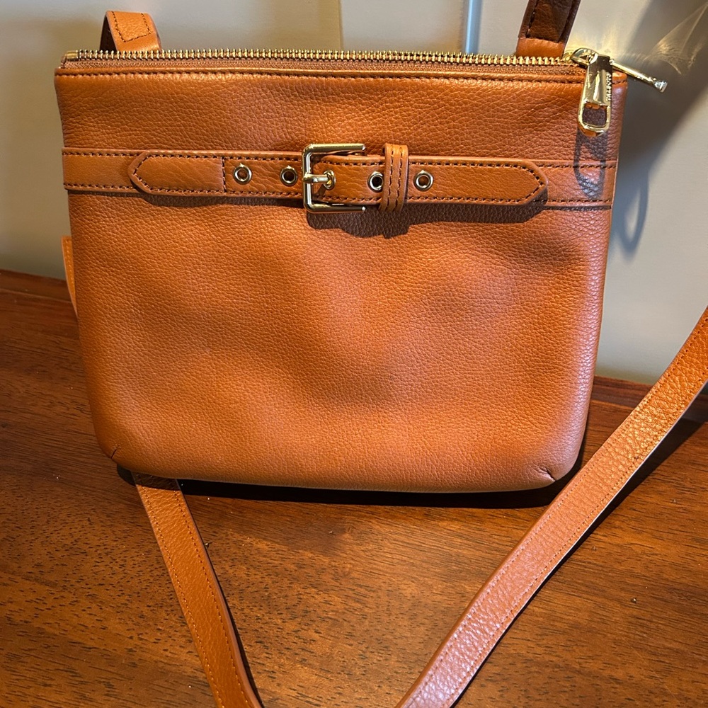 Talbots Brown Leather Crossbody Bag
